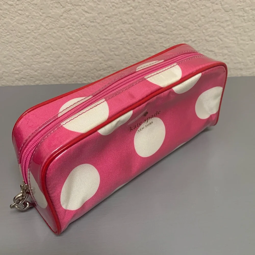 Kate Spade Fuchsia and White Polka Dot Pouch - Picture 8 of 12